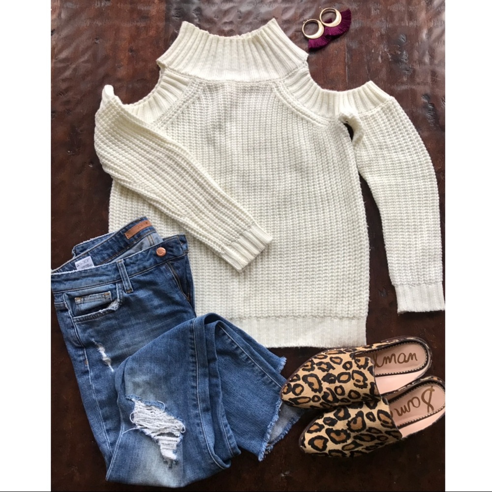 Miracle USA Cream Cutout Sweater